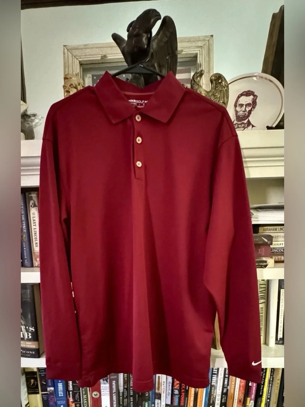 Nike Golf DriFit Fit  Long Sleeve “Team Red” Polo Shirt Mens Large